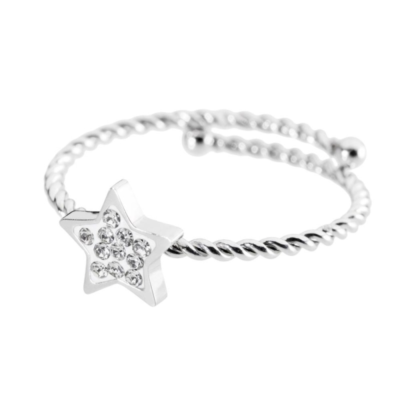 ANELLO STELLA CON CRIST. BIANCHI