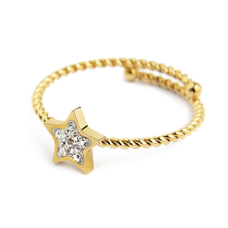 Anello stella con cristalli