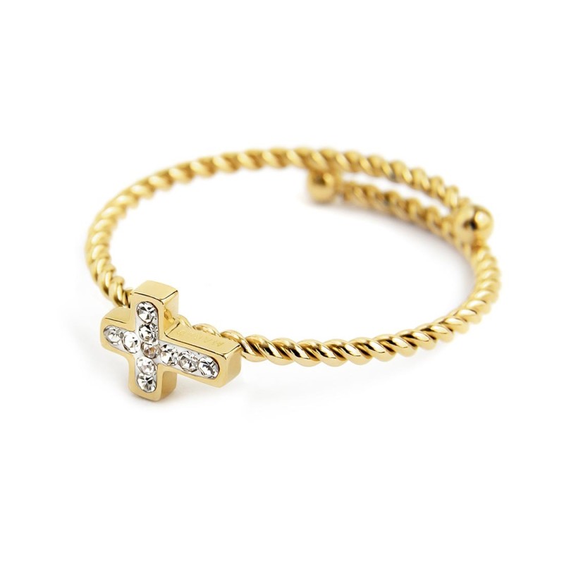 ANELLO CROCE CON CRIST. BIANCHI