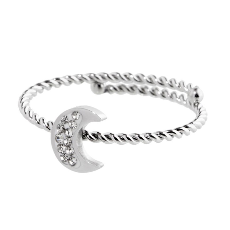 Anello luna con cristalli
