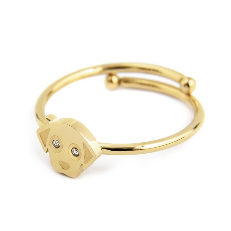 Anello cane con cristalli