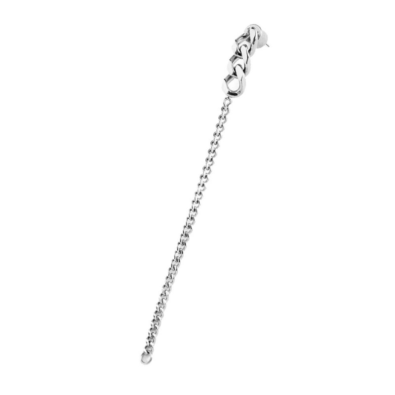 Orecchino pendente doppia catena grumetta
