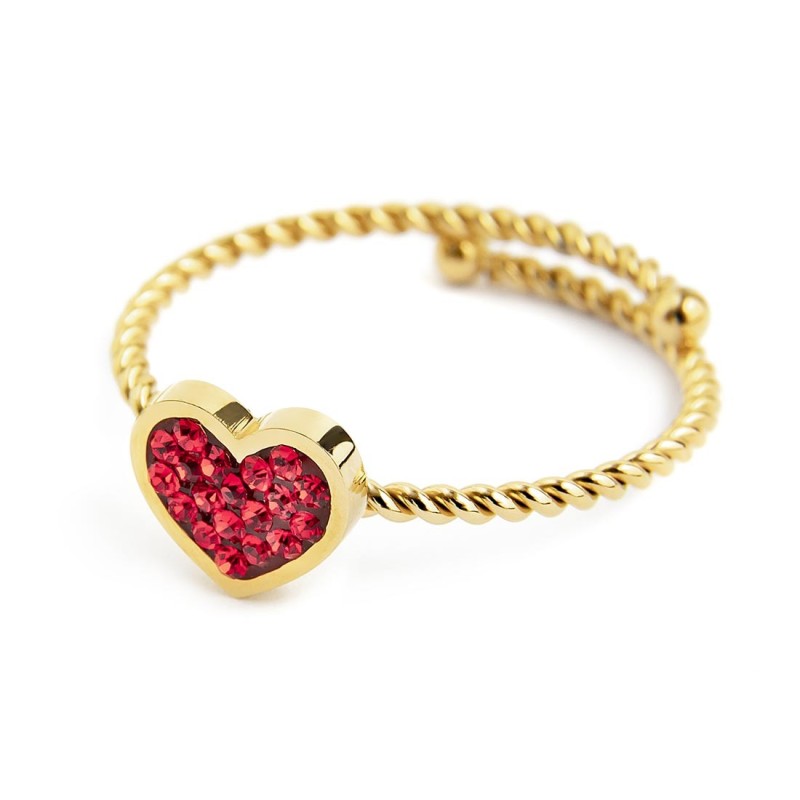 Anello cuore con cristalli