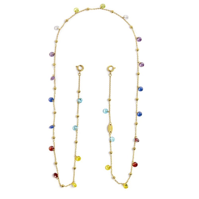 Porta occhiali catena con zirconi