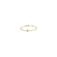Bracciale cuore cristalli doppia catena con perle