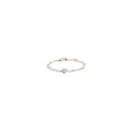 Bracciale cuore cristalli doppia catena con perle