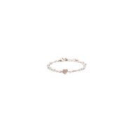 Bracciale cuore cristalli doppia catena con perle