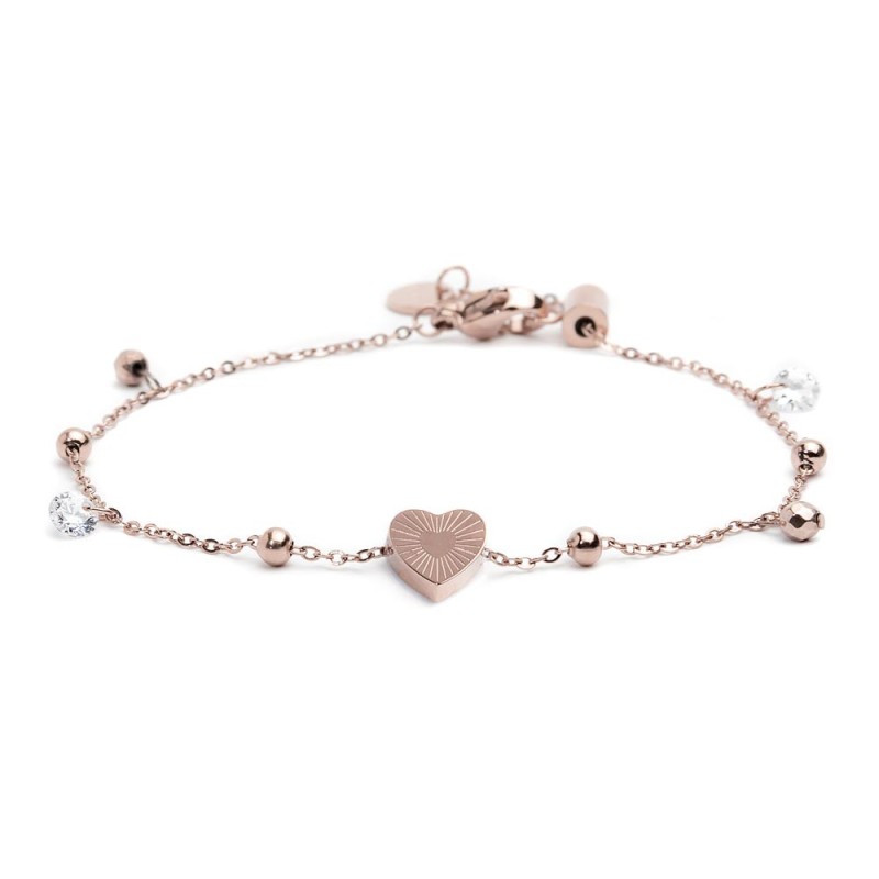 BRACCIALE CUORE MADR PERLA CON PEND EM E CZ