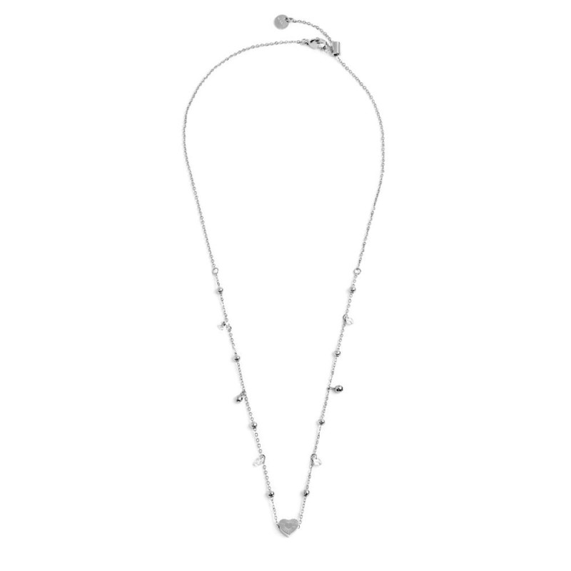 Collana cuore madreperla con sfere e zirconi