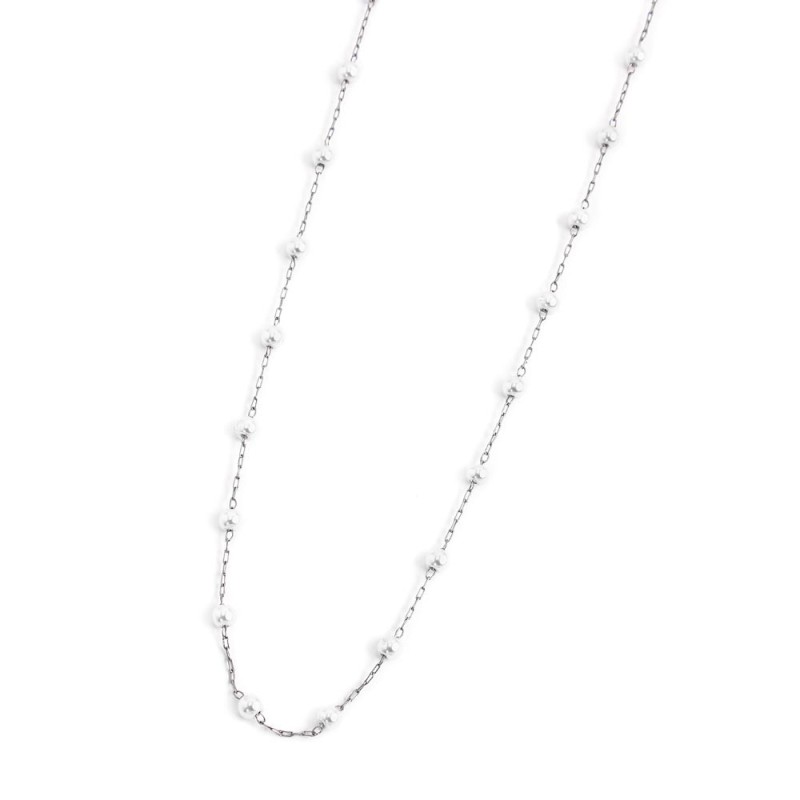 COLLANA 90CM CATENA CON PERLE