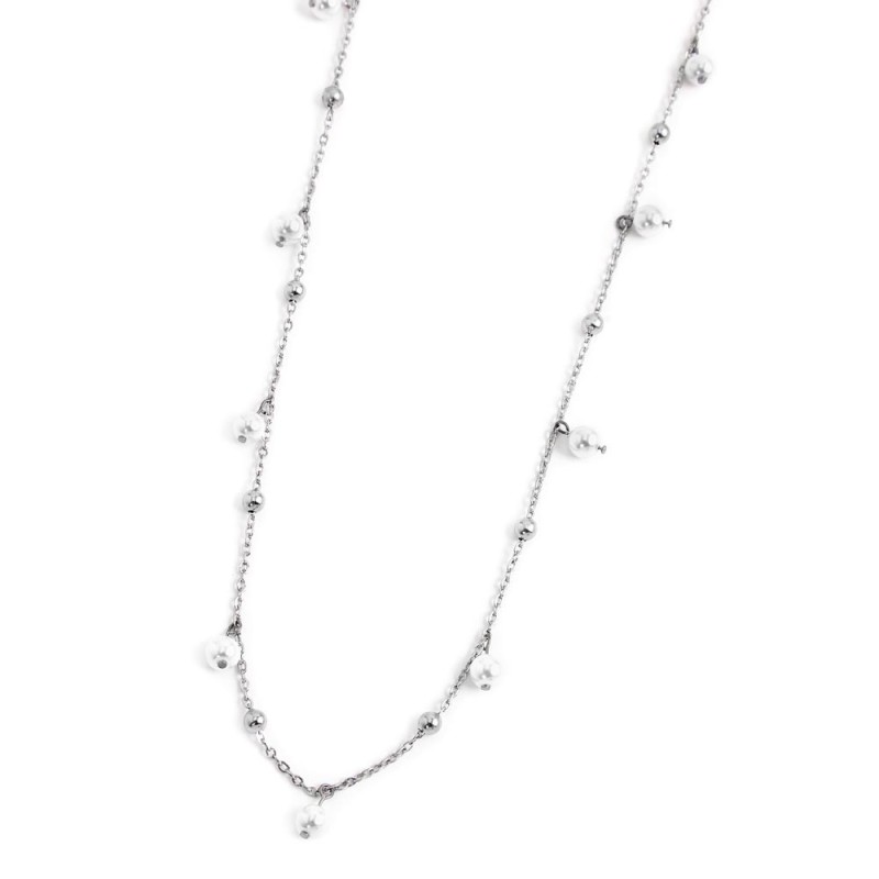 Collana catena con perle e sfere