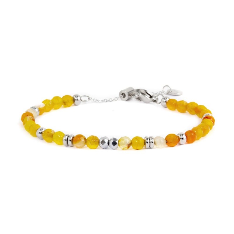 Bracciale agata sfaccettata 4mm