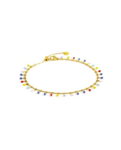 Cavigliera catena grumetta con pendenti smaltati