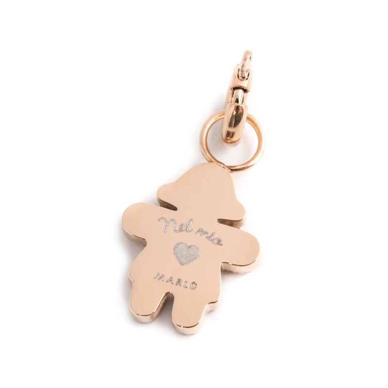 Charm bimba cuore smalto azzurro