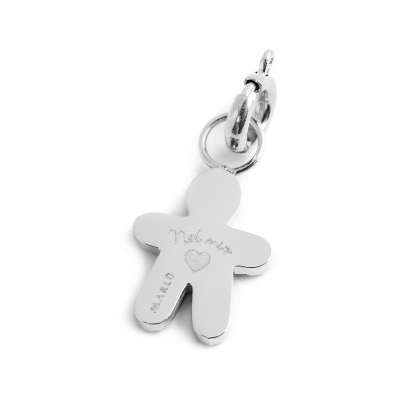 Charm bimbo cuore smalto azzurro