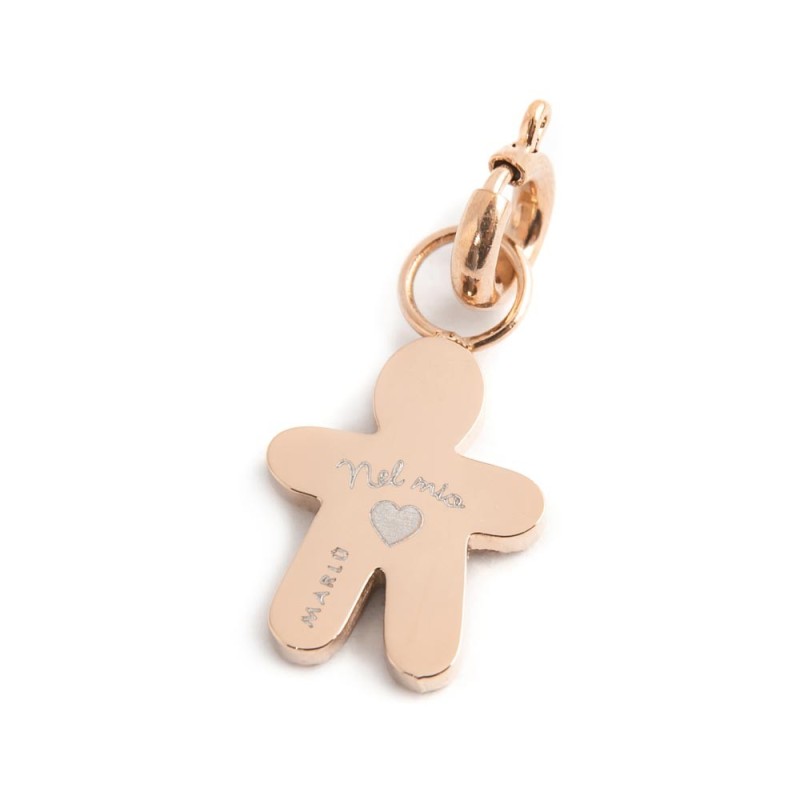 Charm bimbo cuore smalto azzurro