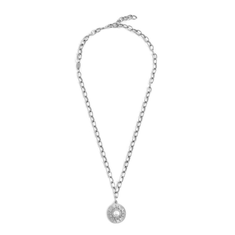Collana sole pendente con perla