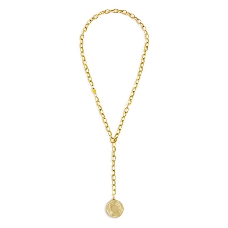 Collana sole pendente con perla