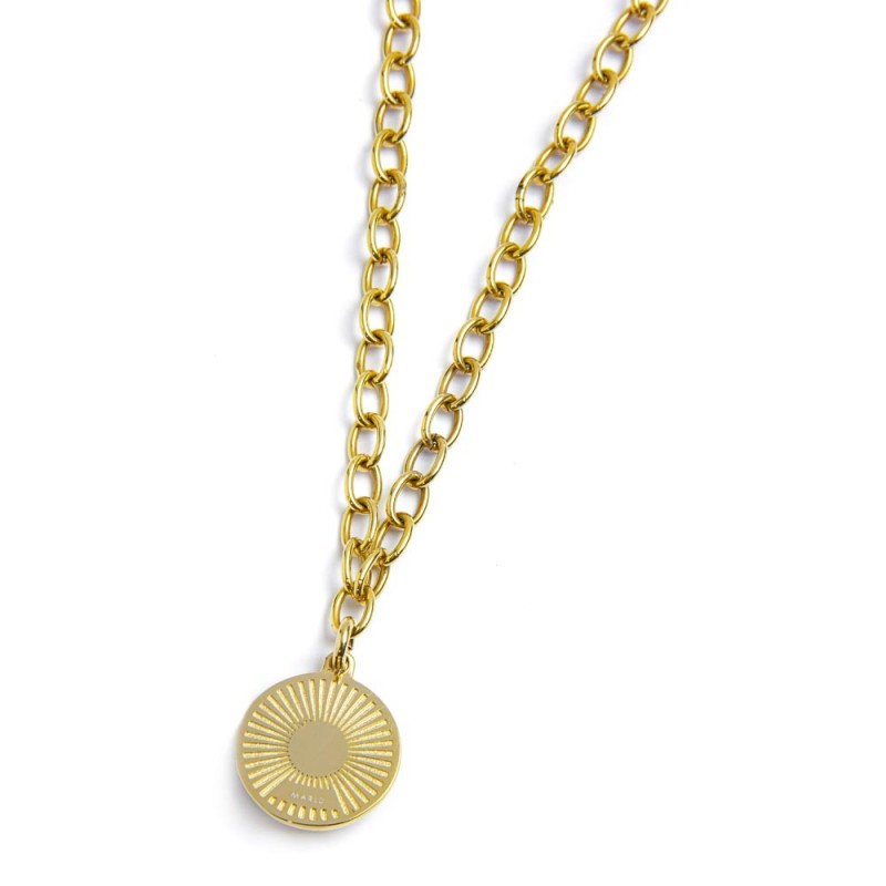 Collana sole pendente con perla