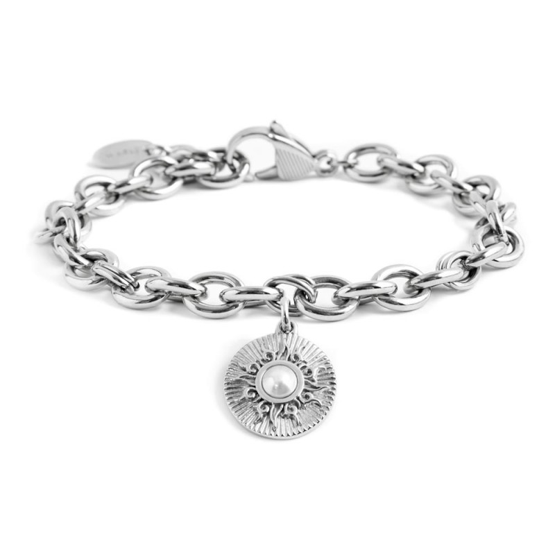 Bracciale sole pendente con perla