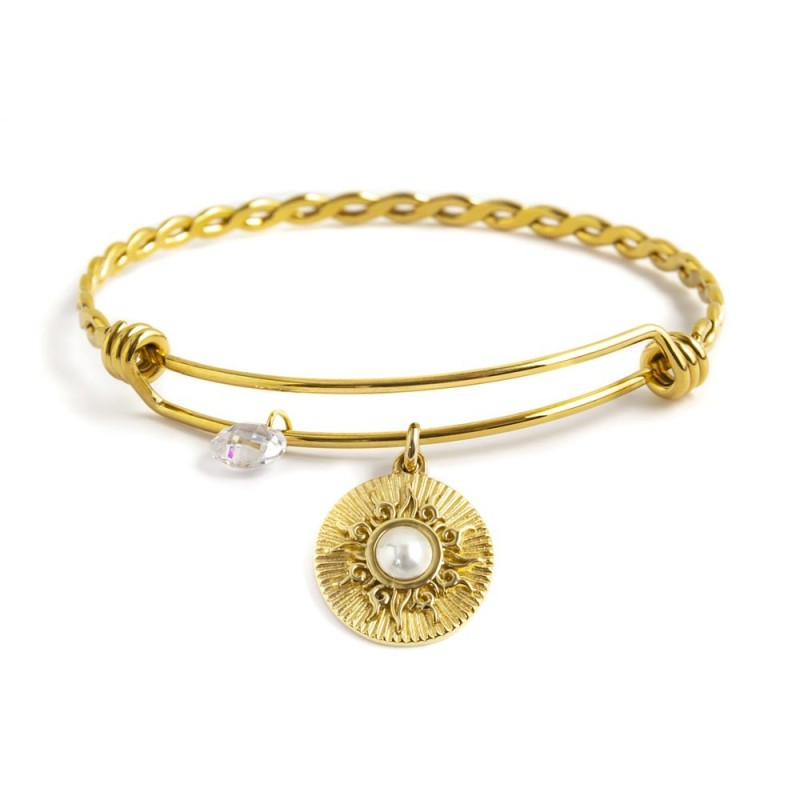 BR BANGLE PEND CRIST E SOLE CON PERL