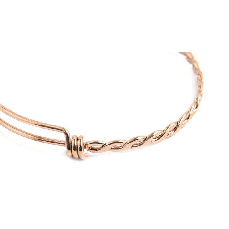 Bracciale rigido bangle torchon con perla