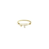 Bracciale rigido bangle torchon con perla