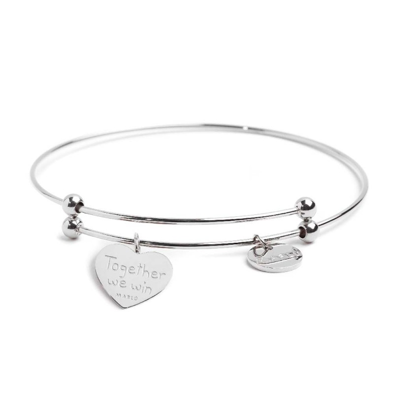 Bracciale rigido cuore arcobaleno