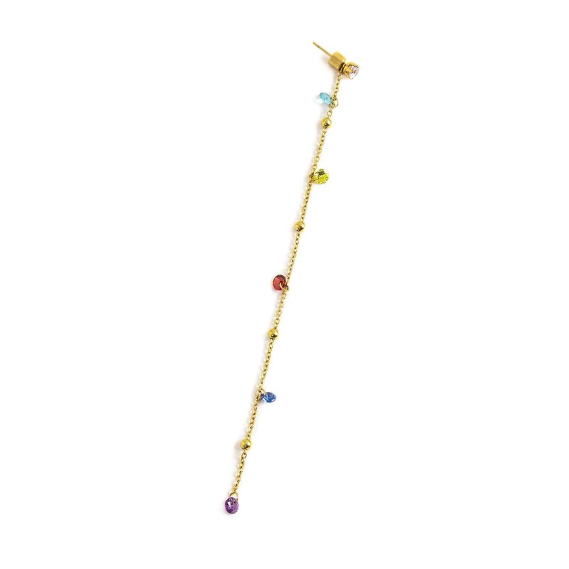 Orecchino pendente con zirconi e sfere 12cm