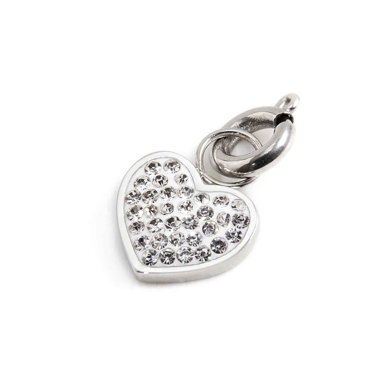 Charm cuore con cristalli