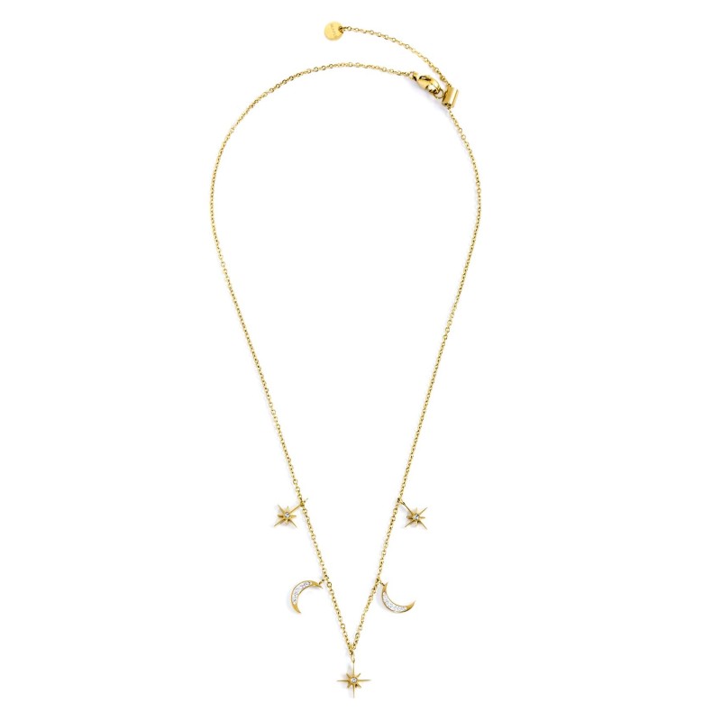 Collana lune e rosa dei venti con pendente rosa dei venti