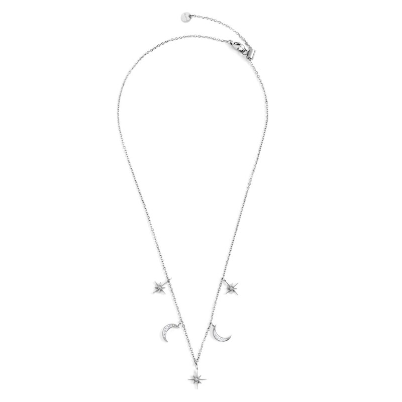 Collana lune e rosa dei venti con pendente rosa dei venti