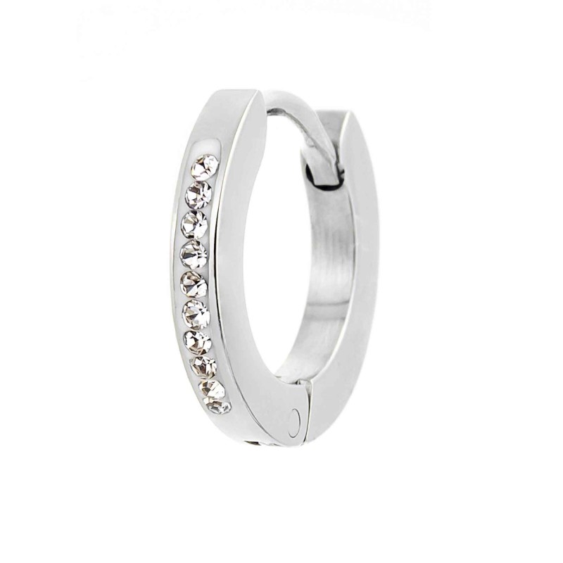 Orecchino a cerchio 14mm con cristalli