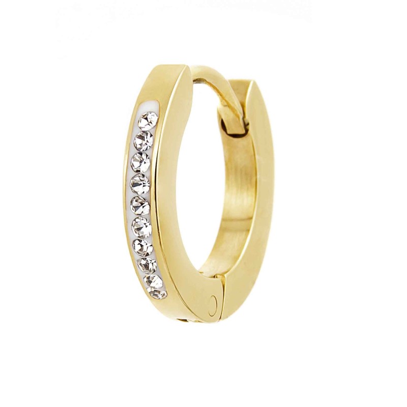 Orecchino a cerchio 14mm con cristalli