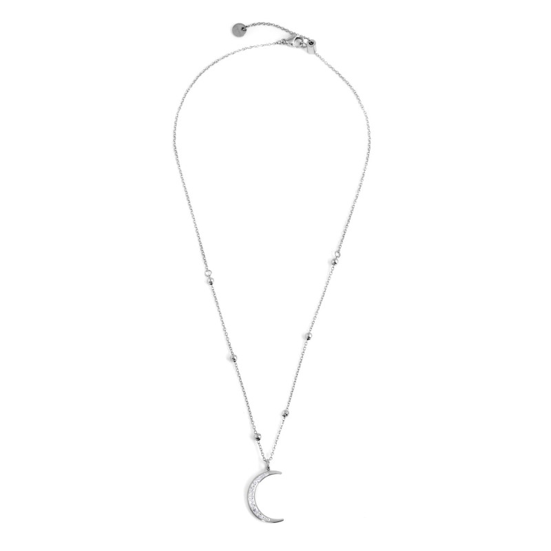 COLLANA CON PEND LUNA 20MM CON CRISTALLI