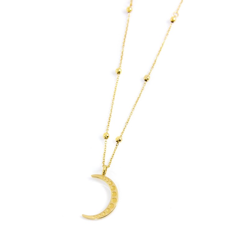 COLLANA CON PEND LUNA 20MM CON CRISTALLI