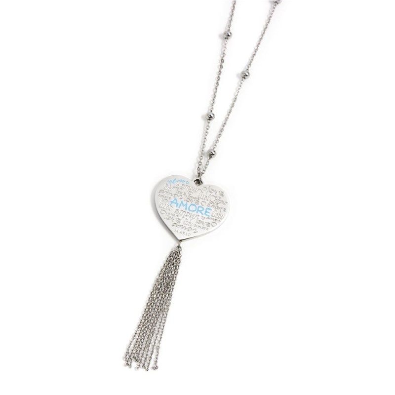 S.STEEL  HEART TASSEL NECKLACE S.STEEL  HEART TASSEL NECKLACE