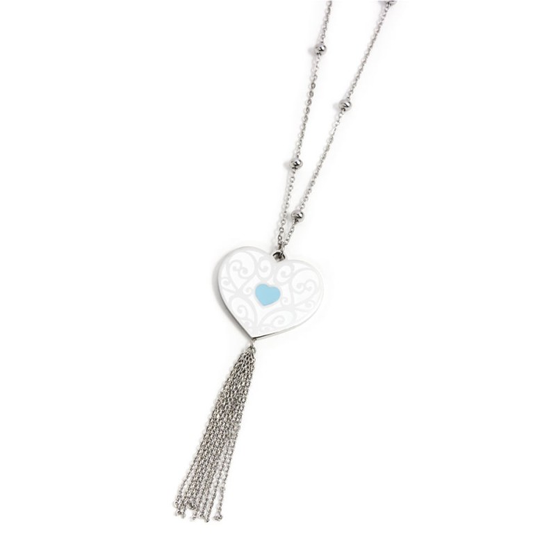 S.STEEL  HEART TASSEL NECKLACE S.STEEL  HEART TASSEL NECKLACE