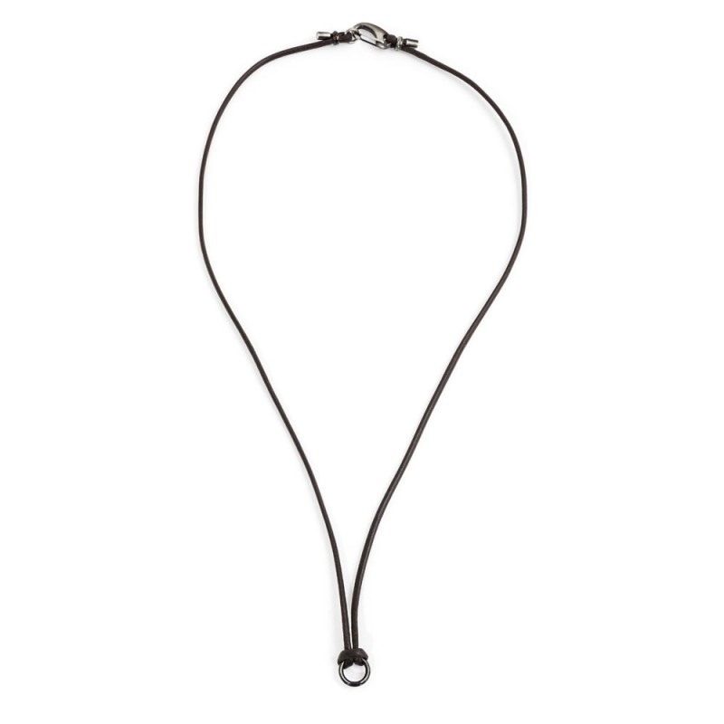 BLACK WAXED STEEL STRING NECKLACE BLACK WAXED STEEL STRING NECKLACE