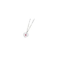 S.STEEL HEART NECKLACE DUOBLE CHAIN S.Steel 30 mm heart necklace with red and white enamel. Double "O"chain 1.5 mm thickness wit