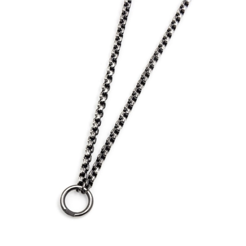 Collana catena box chain diamantata