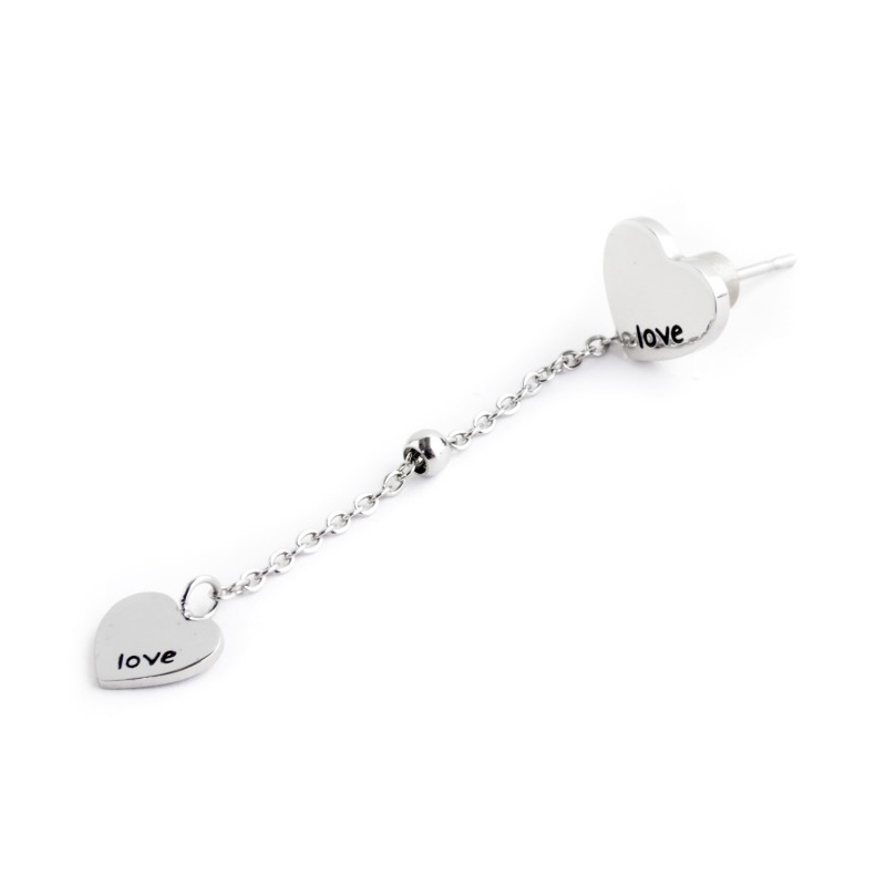 Orecchino cuore pendente cuore love