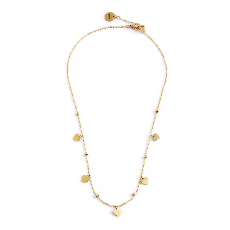 COLLANA CUORI LOVE ACCIAIO