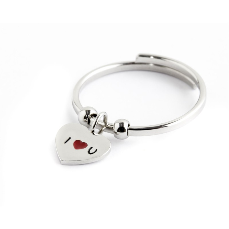 Anello cuore pendente