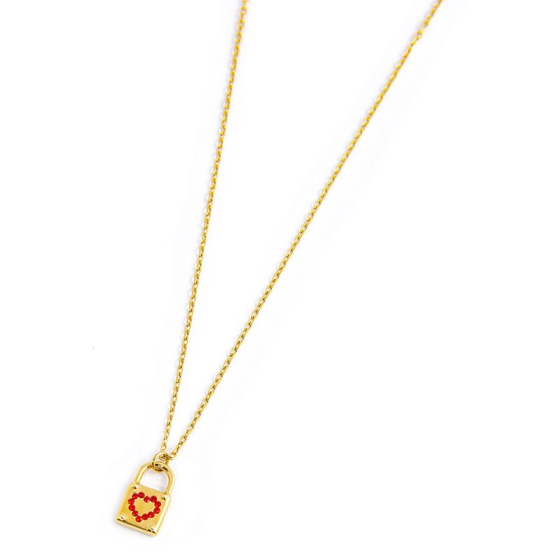 Collana con lucchetto pendente