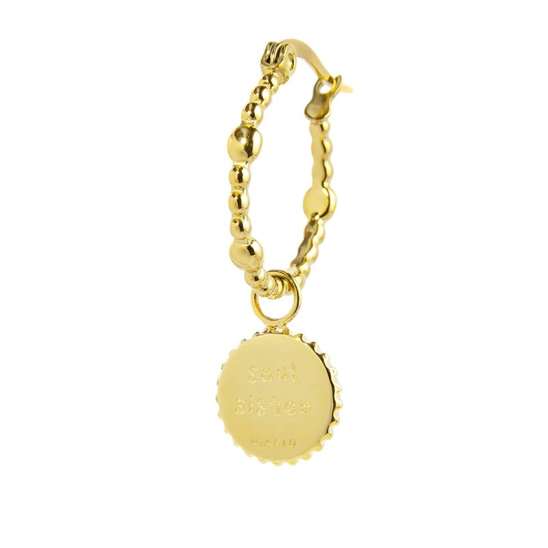 Orecchino a cerchio medaglietta infinito pendente