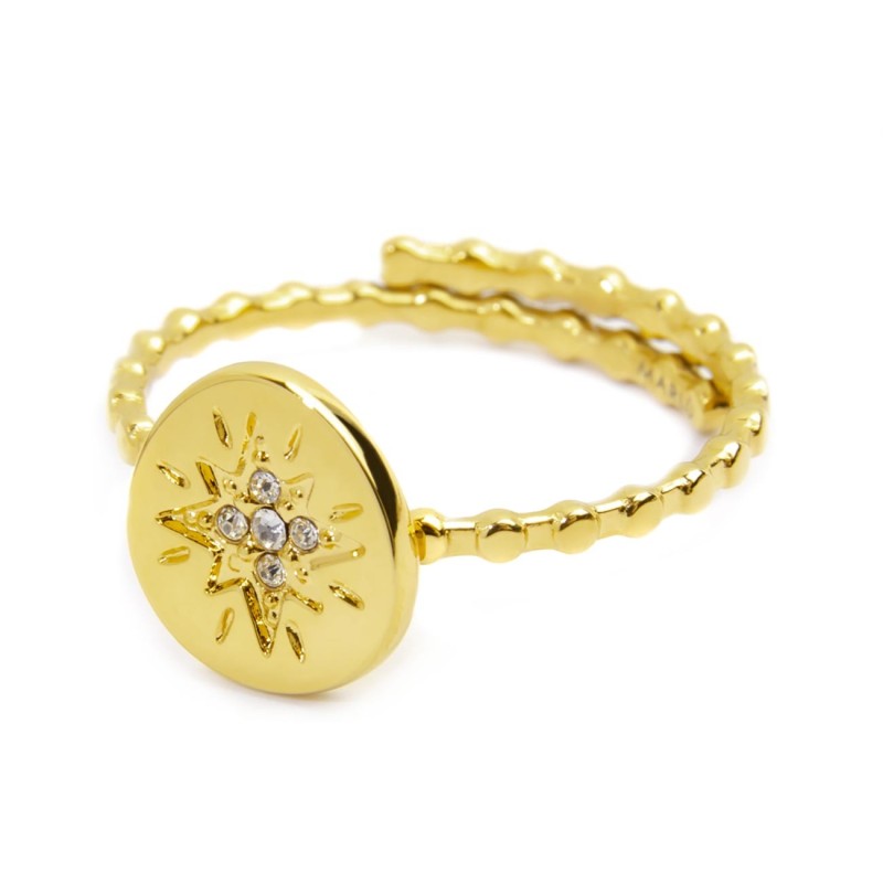 Anello medaglietta con rosa dei venti