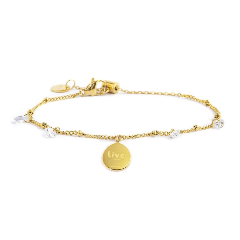 Bracciale con medaglietta rosa dei venti