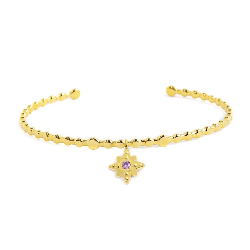 Bracciale rigido rosa dei venti pendente