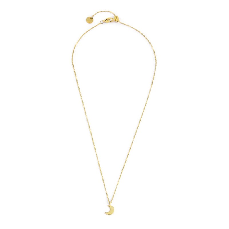 S.S.GOLD IP NECKLACE MOON PEND WITH BLUE CZ STONE S.steel gold ip necklace cross chain, 1 mm width, 0,27 thickness, with moon sh